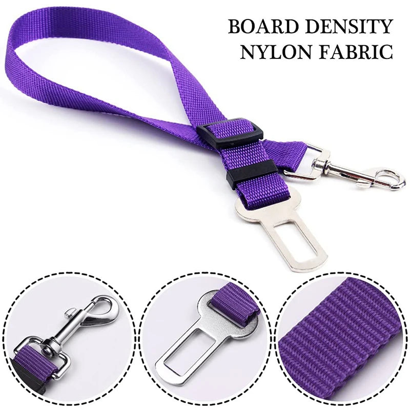 Pet Dog Car Adjustable Safety Belt Harness Safe Lever Traction Collar Car Magic Clip Seat Belt Pet Supplie Auto Accessories
