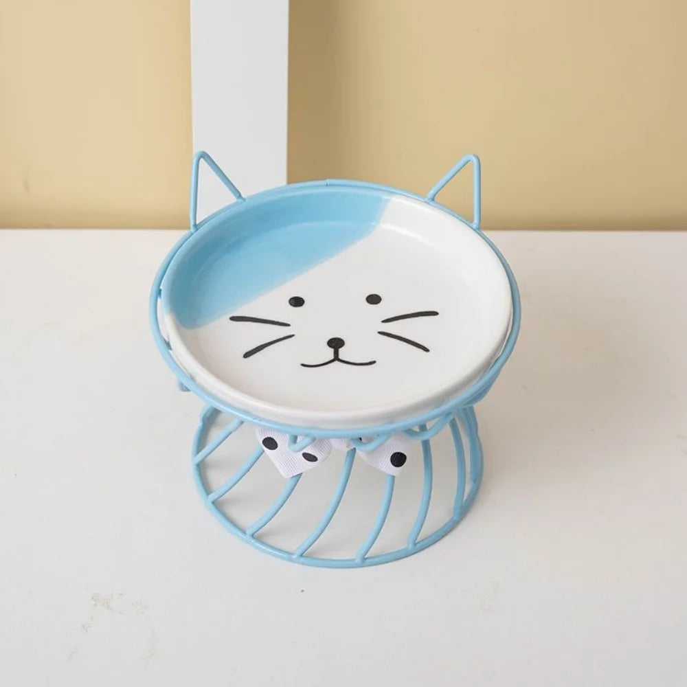 Pet Accessories With Stand Ceramic Cat Bowl Non-Slip Large Capacity Dog Water Bowl Cartoon Pet Feeder Pet Drinking