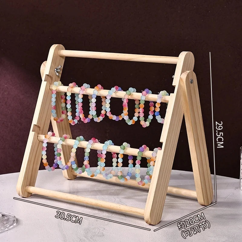 Foldable 3/4Layers Jewelry Display Stand for Bangle Watch Necklace Home Organization Holder Showcase