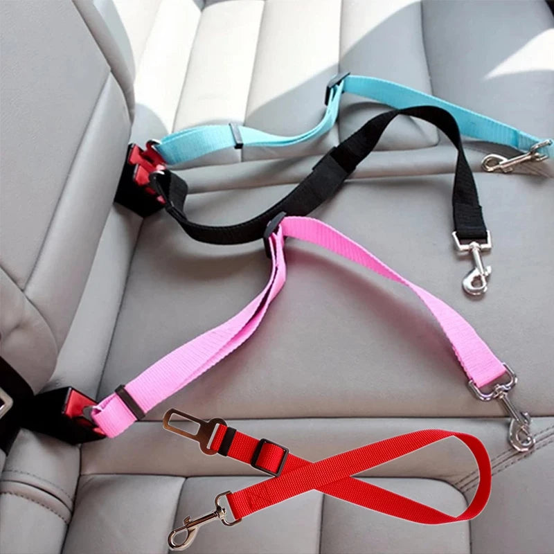 Pet Dog Car Adjustable Safety Belt Harness Safe Lever Traction Collar Car Magic Clip Seat Belt Pet Supplie Auto Accessories