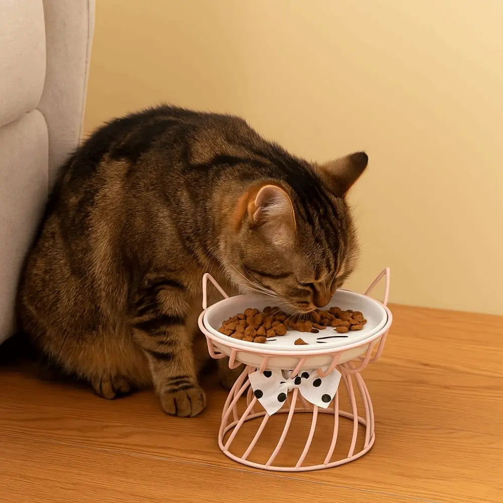 Pet Accessories With Stand Ceramic Cat Bowl Non-Slip Large Capacity Dog Water Bowl Cartoon Pet Feeder Pet Drinking
