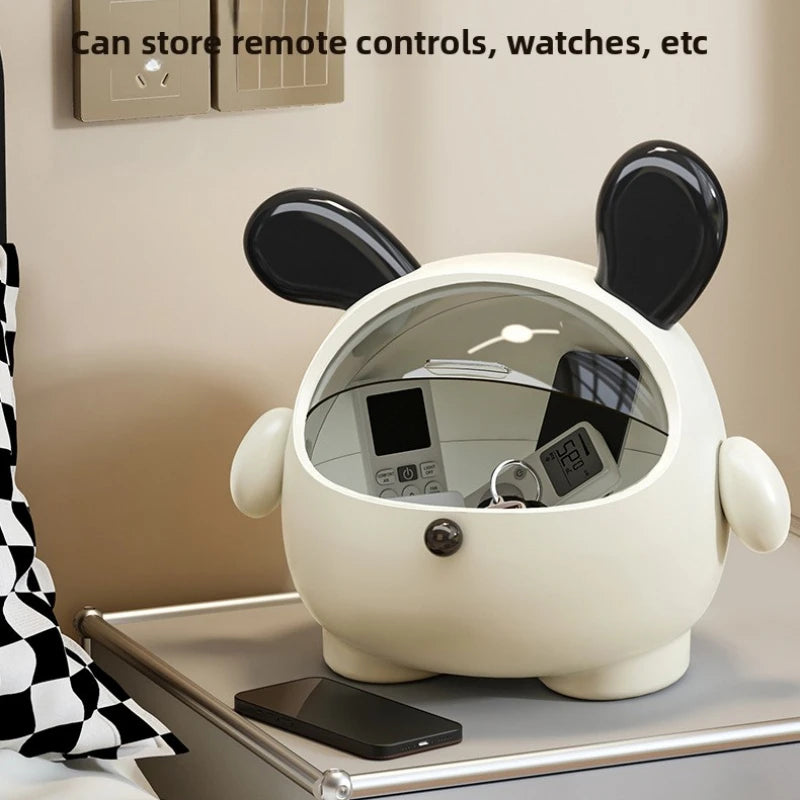 Cute Decorative Flip Lid Storage Box  Multifunctional Desktop Organizer for Entryway Keys Sundries Home Organization